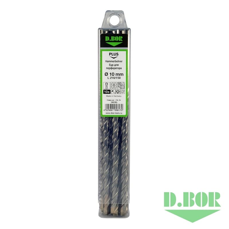 Буры SDS-plus V PLUS 8*150/210, 2-cutting (арт. 240535) (10 шт.) "D.BOR"