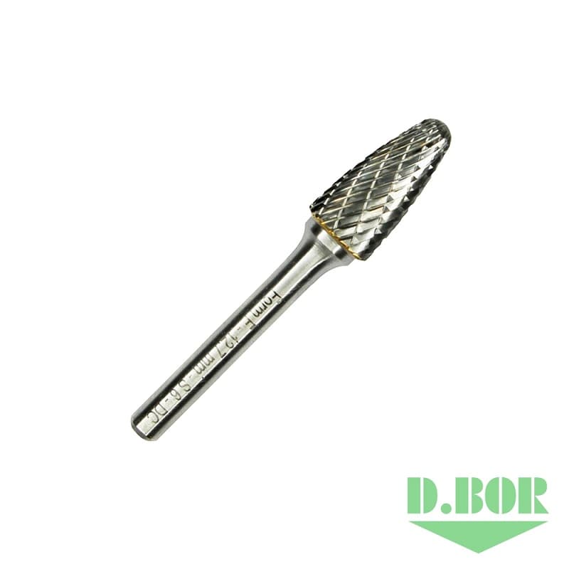 Бор-фреза форма F (парабола с закругленной головой) EXTRA 8,0*18,0/64,0 хв. 6 мм, 
(арт. 121925250080) "D.BOR"
