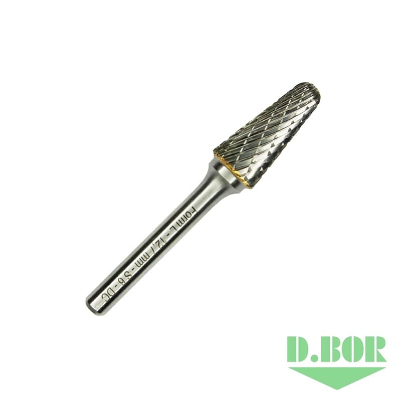 Бор-фреза форма L (конус с закругленной головой) EXTRA 9,6*25,0/70,0 хв. 6 мм, 
(арт. 121927250096) "D.BOR"