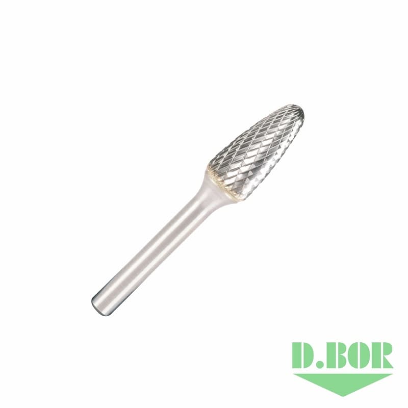 Бор-фреза форма F (парабола с закругленной головой) 12,7*25,0/70,0 хв. 6 мм, 
(арт. 9f-15127k02d) "D.BOR"