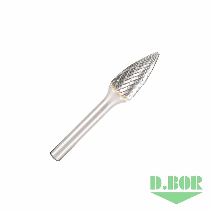 Бор-фреза форма G (парабола с заостренной головой) 12,7*25,0/70,0 хв. 6 мм, 
(арт. 9f-16127k02d) "D.BOR"