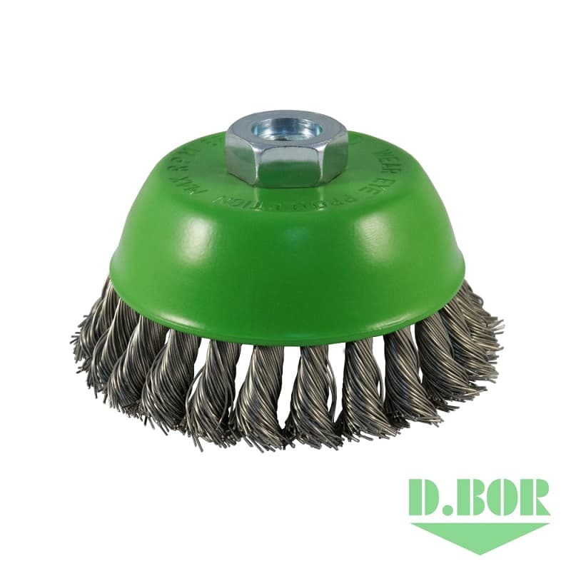 Щётка чашечная жгутовая для УШМ, INOX Standard, 75xМ14 - SS0.50 - RPM 12500 
(арт. D02-IS-075-M14-050) "D.BOR"