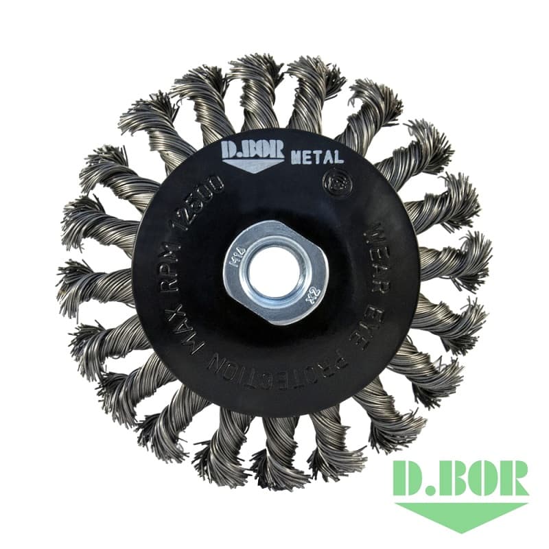 Щётка коническая жгутовая для УШМ, METAL Standard, 115xМ14 - ST0.50 - RPM 12500 
(арт. D11-MS-115-M14-050) "D.BOR"