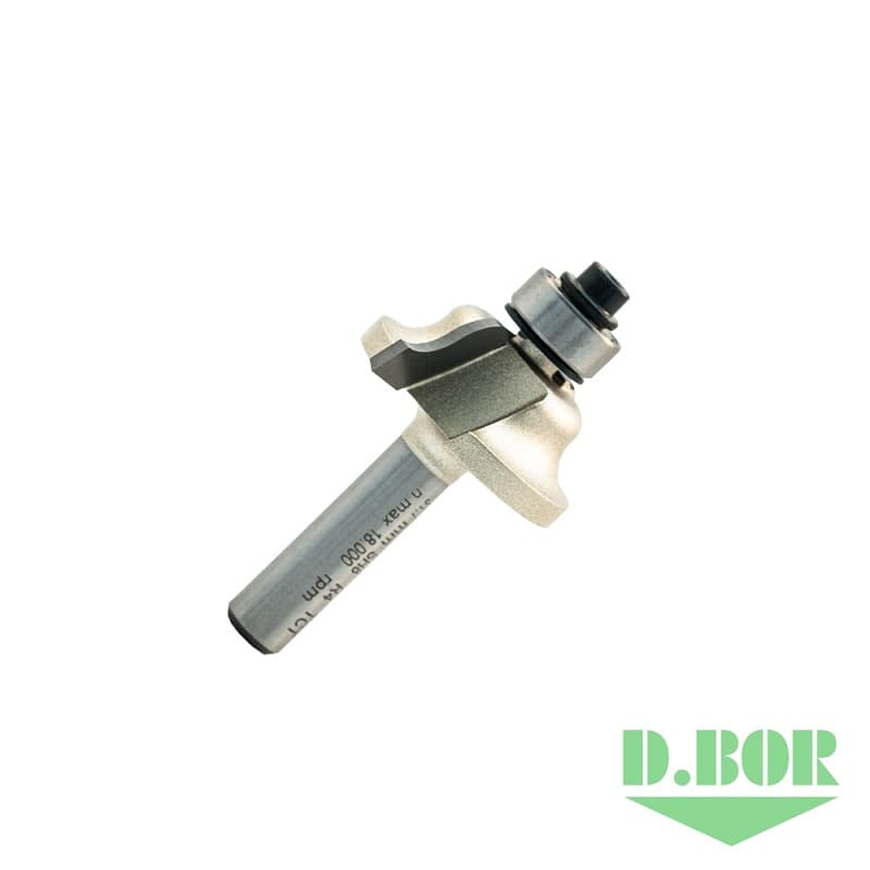 Фигурная фреза В с подшипником (серия 312) 38,1*17,5/49,3 R-6,35 хв. 8 мм., 
(арт. 9r-2013381w2d) "D.BOR"