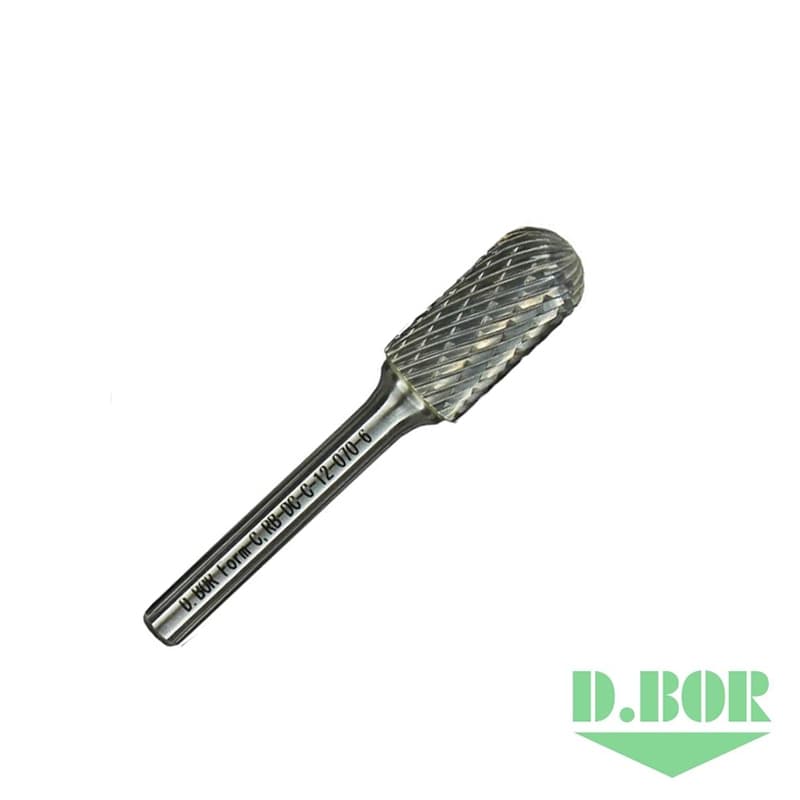 Бор-фреза форма С (цилиндр со сферическим концом) DC 12*25/70 хв. 6 мм 
(арт. RB-DC-C-12-070-6) "D.BOR"