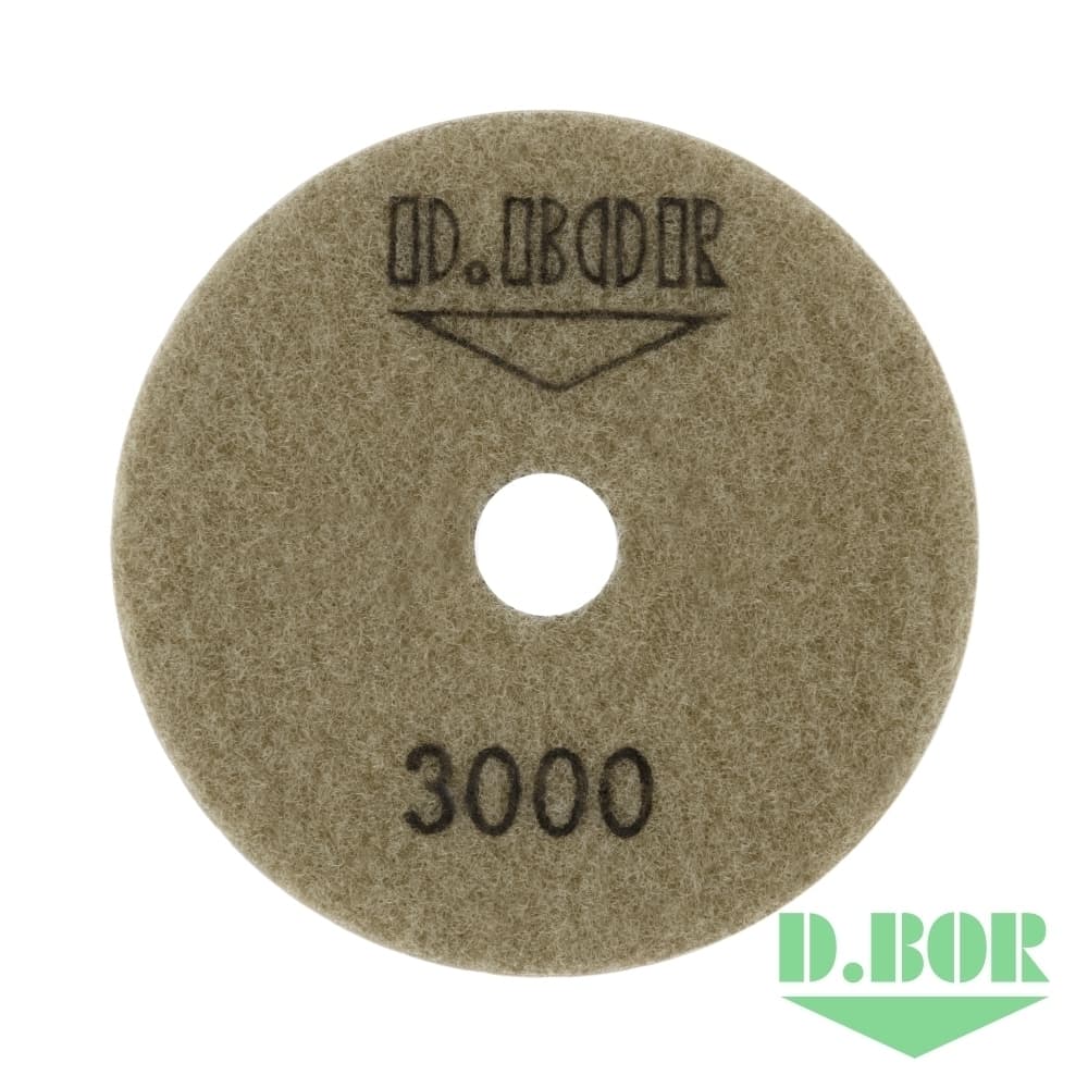 Алмазный гибкий шлифовальный круг STONE-DRY, 100 №3000 (арт. S-D-100-3000) "D.BOR"