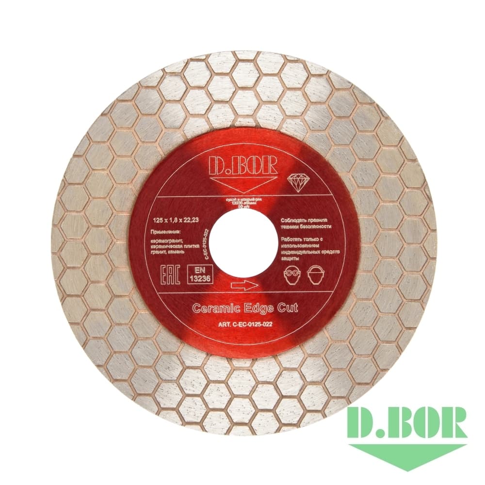 Алмазный диск Ceramic Edge Cut, 125x1,8x22,23 (арт. C-EC-0125-022) "D.BOR"