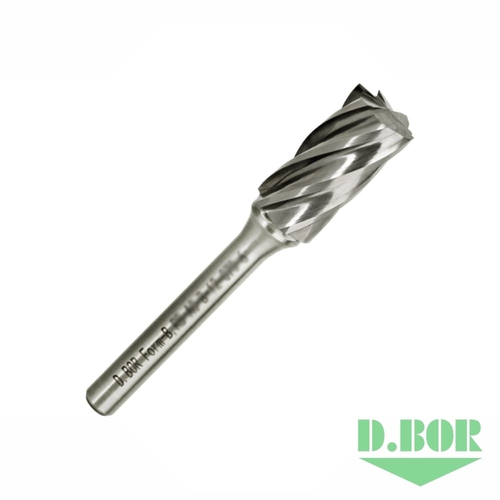 Бор-фреза форма В (цилиндр с торцовыми зубьями) ALU 10*20/65 хв. 6 мм 
(арт. RB-AC-B-10-065-6) "D.BOR"