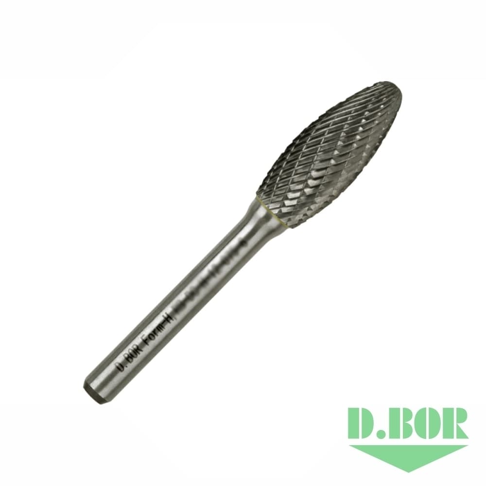 Бор-фреза форма Н (язык пламени) DC 12*30/75 хв. 6 мм (арт. RB-DC-Н-12-075-6) "D.BOR"