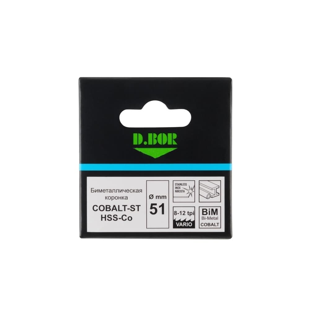 Биметаллическая коронка COBALT-ST (M42) мелкий зуб, 48 мм (арт. HS-BIM-ST-38-048) "D.BOR"