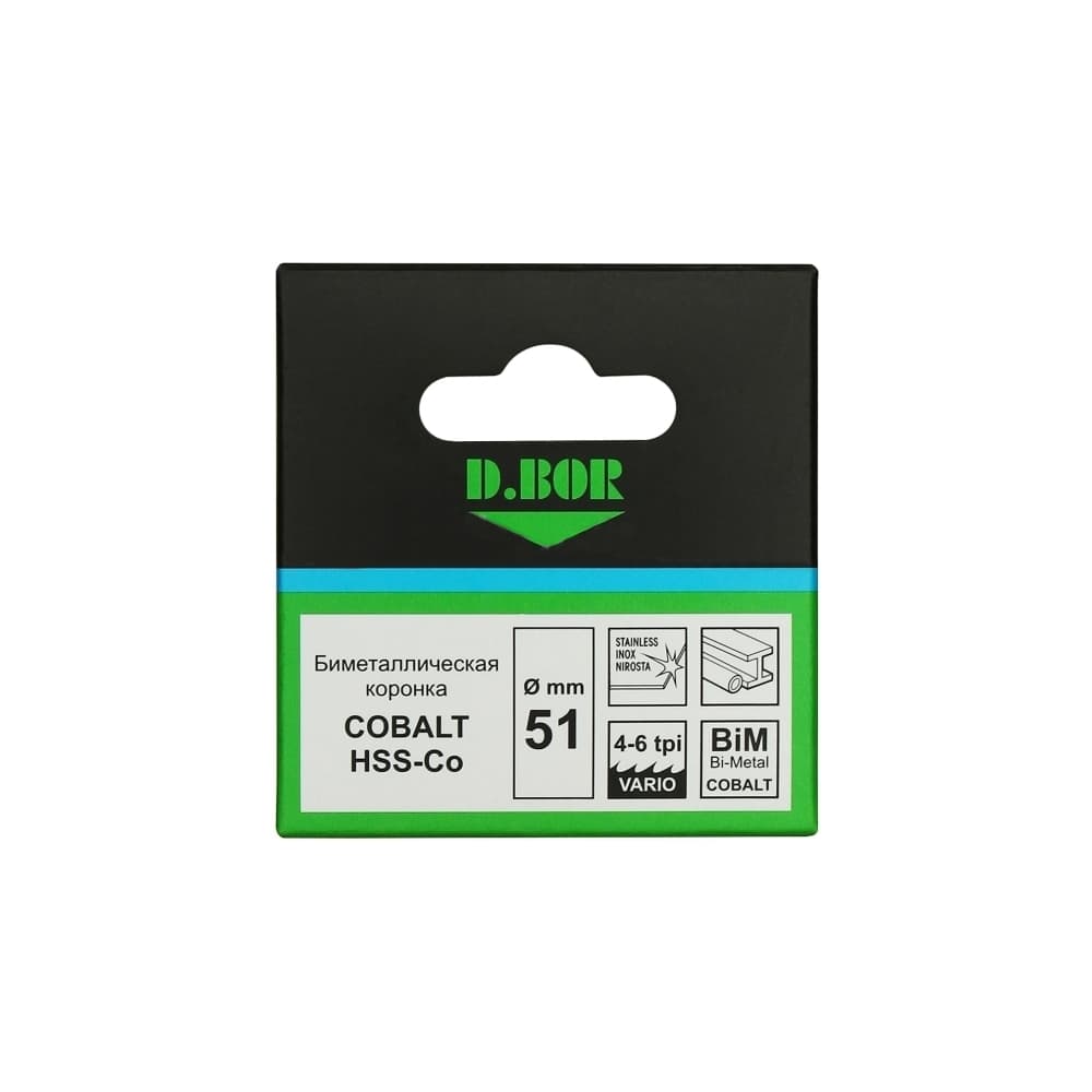 Биметаллическая коронка COBALT (M42), 48 мм (арт. HS-BIM-CO-38-048) "D.BOR"
