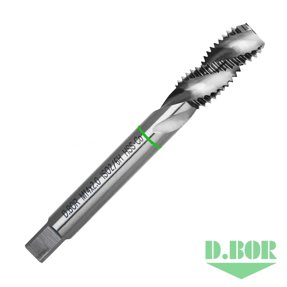 Машинный метчик SPIRAL DIN 376 Form-C HSS-Co, M14x2,00 (арт. TCT-462-140-200) "D.BOR"