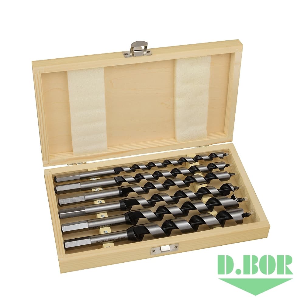 Набор сверл по дереву спиральных LEWIS, 6 шт. (10 - 20 x 230 мм) 
(арт. DBW3-AU1-H-WS1-06) "D.BOR"