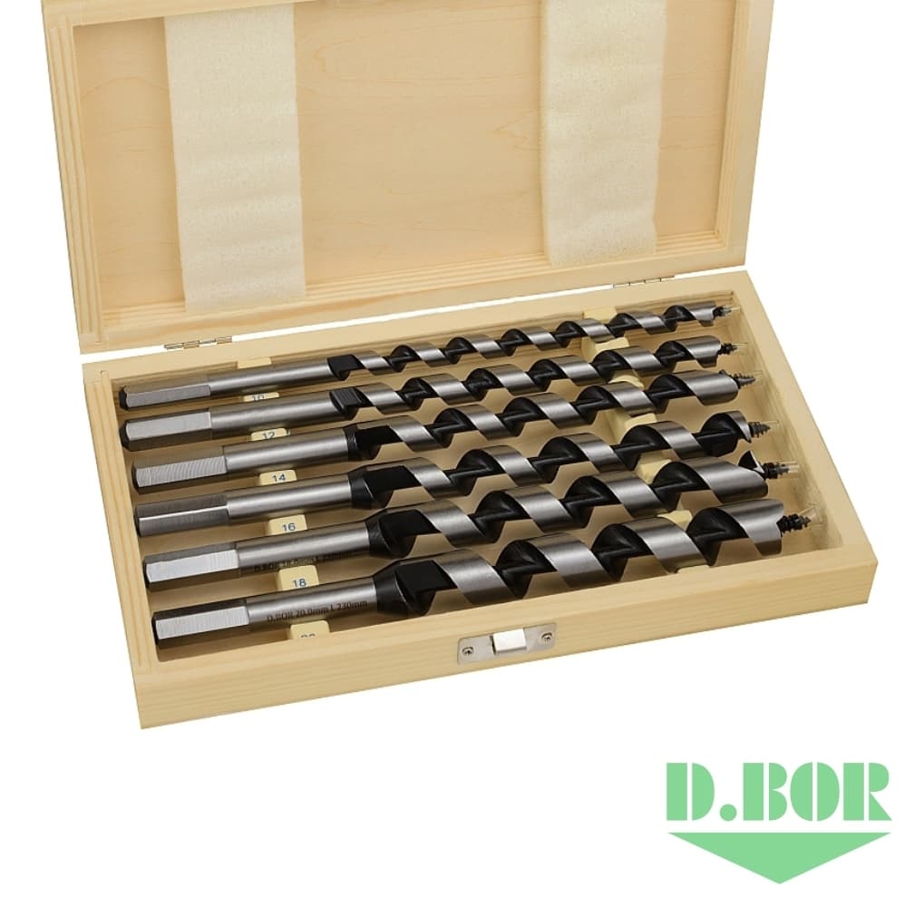 Набор сверл по дереву спиральных LEWIS, 6 шт. (10 - 20 x 230 мм) 
(арт. DBW3-AU1-H-WS1-06) "D.BOR"