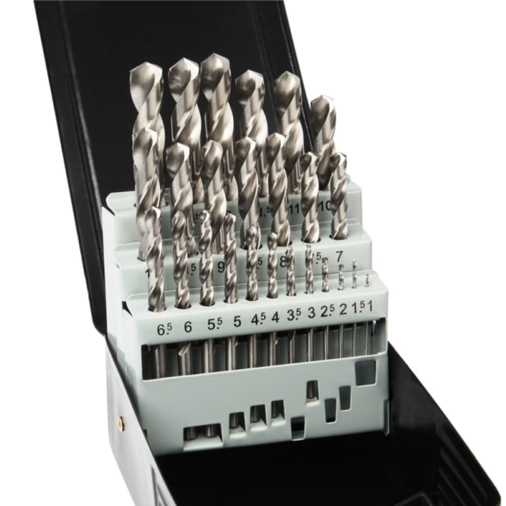 Набор сверл по металлу шлифованные, HSS-G DIN 338 25 шт. (1 - 13 х 0,5 мм) 
(арт. TD-338-HSS-MS1-25) "D.BOR"