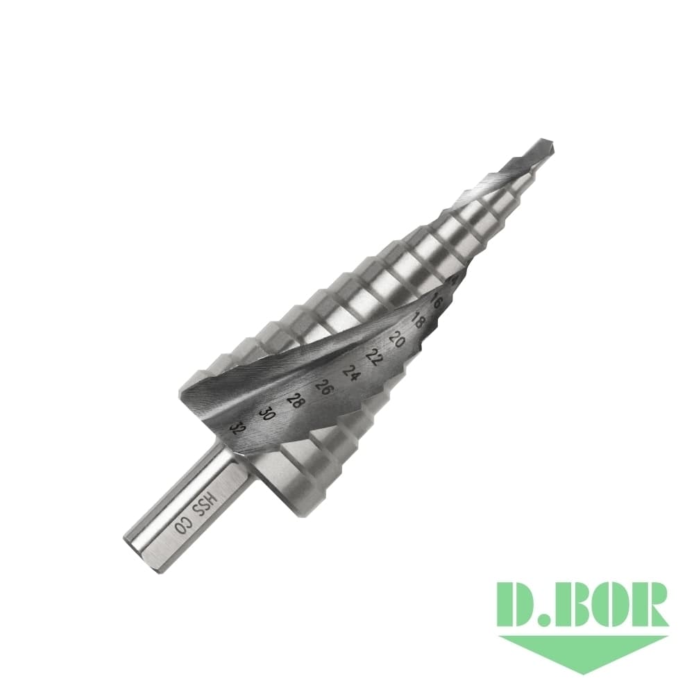 Сверло по металлу ступенчатое SPIRAL, HSS-Co 4-12х1/70 мм (арт. SDSP-CO5-04-12-06) "D.BOR"