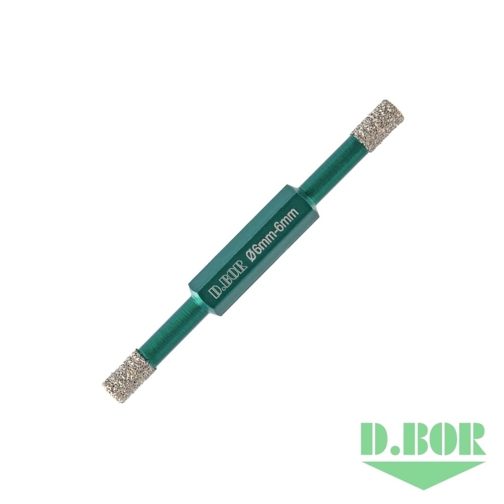 Алмазное сверло-коронка, двухстороннее, KERAMOGRANIT-DRY, 6x6*80 мм. 
(арт. KG-D-DDCD-0606) "D.BOR"