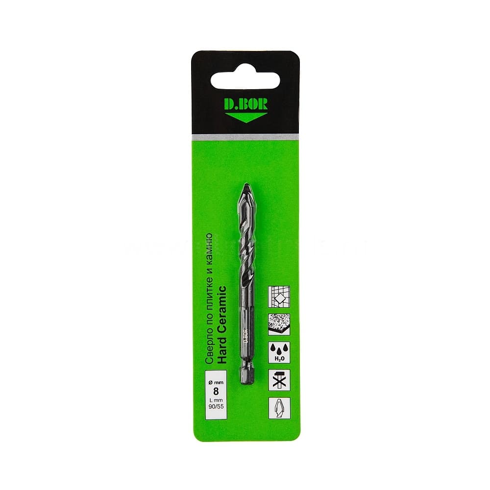 Сверло по плитке и камню Hard Ceramic 6*55/90 (арт. DB-HCER-H-06) "D.BOR"