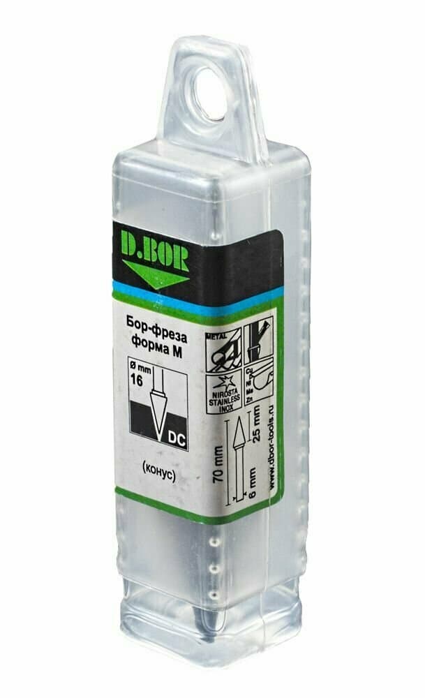 Бор-фреза форма M (конус) DC 16*25/70 хв. 6 мм (арт. RB-DC-M-16-070-6) "D.BOR"